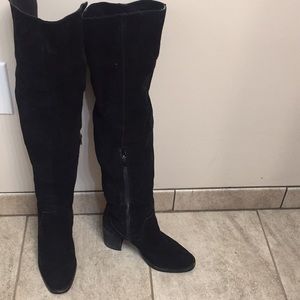 Black suede Jeffrey Campbell OTK boots size 37